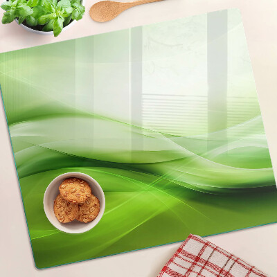 Glass kitchen board Green waves and gradients