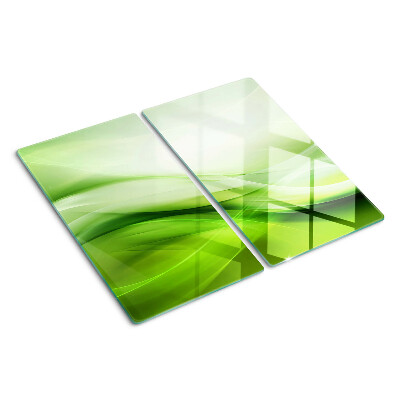 Glass kitchen board Green waves and gradients