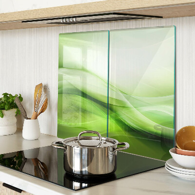 Glass kitchen board Green waves and gradients