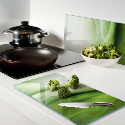 Glass kitchen board Green waves and gradients