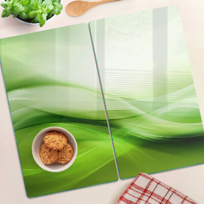 Glass kitchen board Green waves and gradients