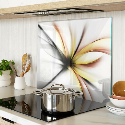 Glass kitchen board Floral abstract with dynamic lines