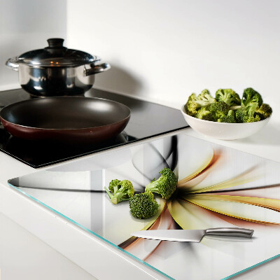 Glass kitchen board Floral abstract with dynamic lines