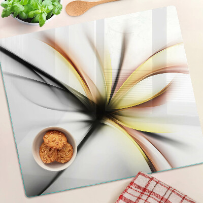 Glass kitchen board Floral abstract with dynamic lines