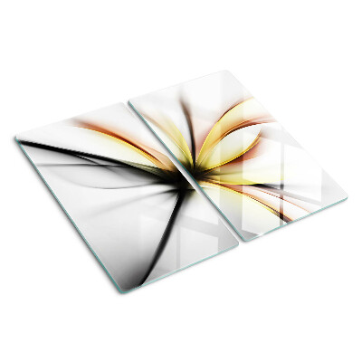 Glass kitchen board Floral abstract with dynamic lines