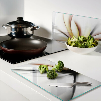 Glass kitchen board Floral abstract with dynamic lines