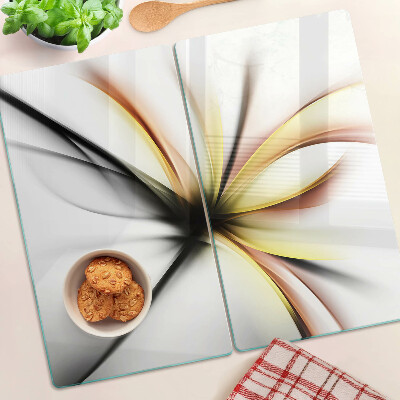 Glass kitchen board Floral abstract with dynamic lines