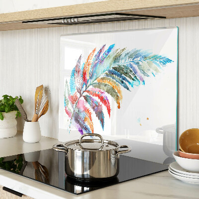 Glass chopping board Fern leaves in rainbow colors