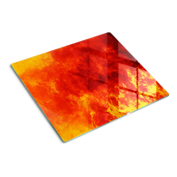 Glass chopping board Fire and flames