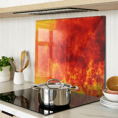 Glass chopping board Fire and flames