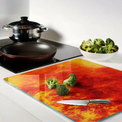 Glass chopping board Fire and flames