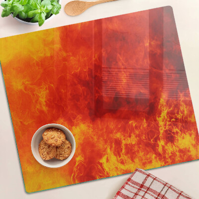Glass chopping board Fire and flames