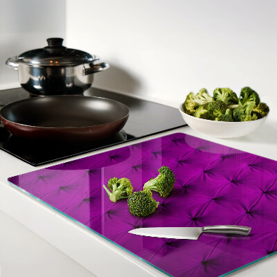Glass chopping board Purple Quilting