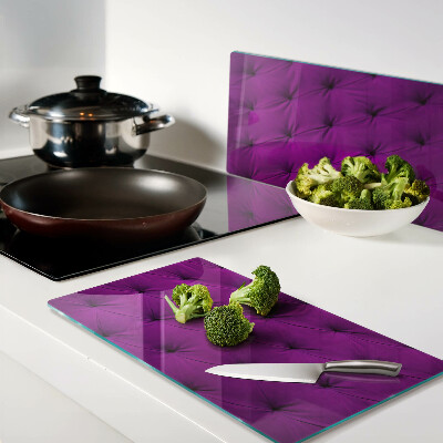 Glass chopping board Purple Quilting