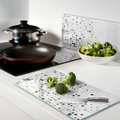 Glass kitchen board Geometric patterns in shades of gray