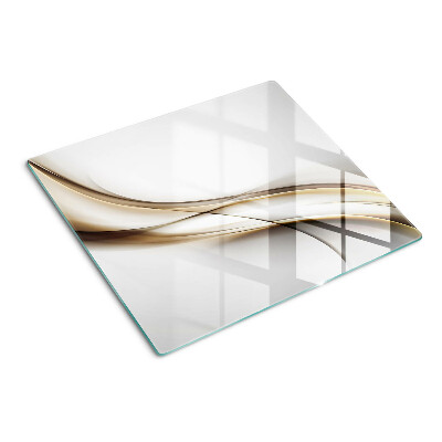 Glass kitchen board Waves in shades of beige