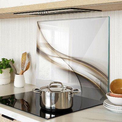 Glass kitchen board Waves in shades of beige