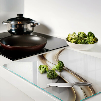Glass kitchen board Waves in shades of beige