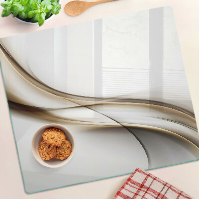 Glass kitchen board Waves in shades of beige