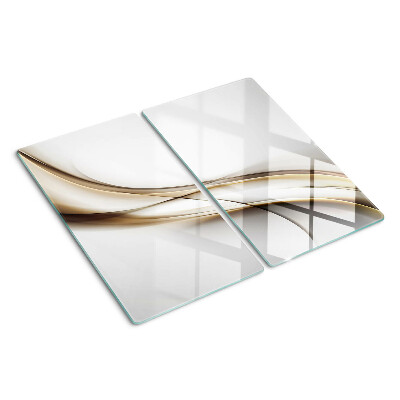 Glass kitchen board Waves in shades of beige