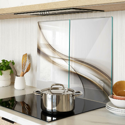 Glass kitchen board Waves in shades of beige
