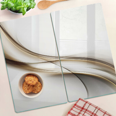 Glass kitchen board Waves in shades of beige