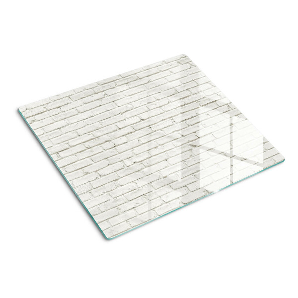 Glass chopping board Brick wall in white