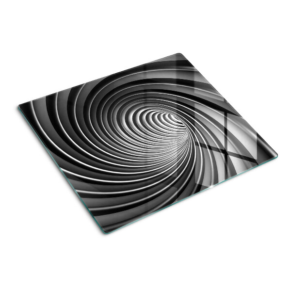 Glass chopping board Swirling spiral pattern