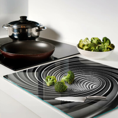 Glass chopping board Swirling spiral pattern