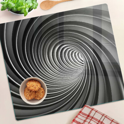 Glass chopping board Swirling spiral pattern
