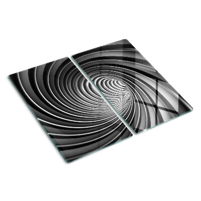 Glass chopping board Swirling spiral pattern