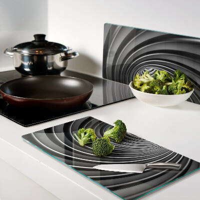 Glass chopping board Swirling spiral pattern