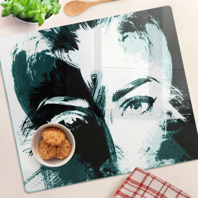 Glass kitchen board Abstract style portrait