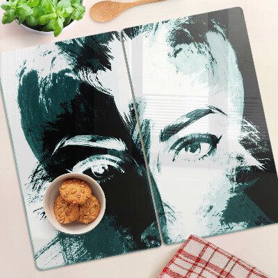 Glass kitchen board Abstract style portrait