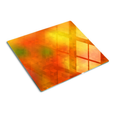 Glass kitchen board Geometry in shades of orange