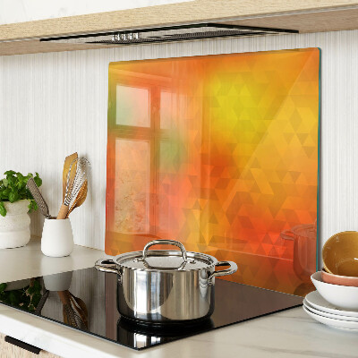 Glass kitchen board Geometry in shades of orange