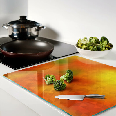 Glass kitchen board Geometry in shades of orange