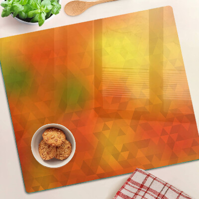 Glass kitchen board Geometry in shades of orange