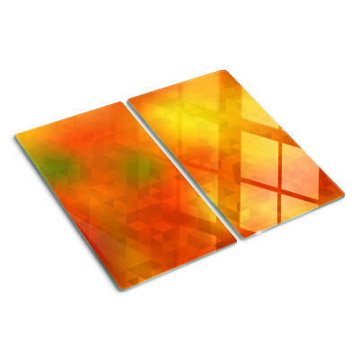 Glass kitchen board Geometry in shades of orange