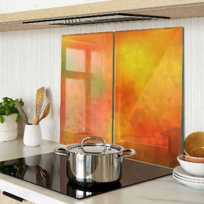 Glass kitchen board Geometry in shades of orange