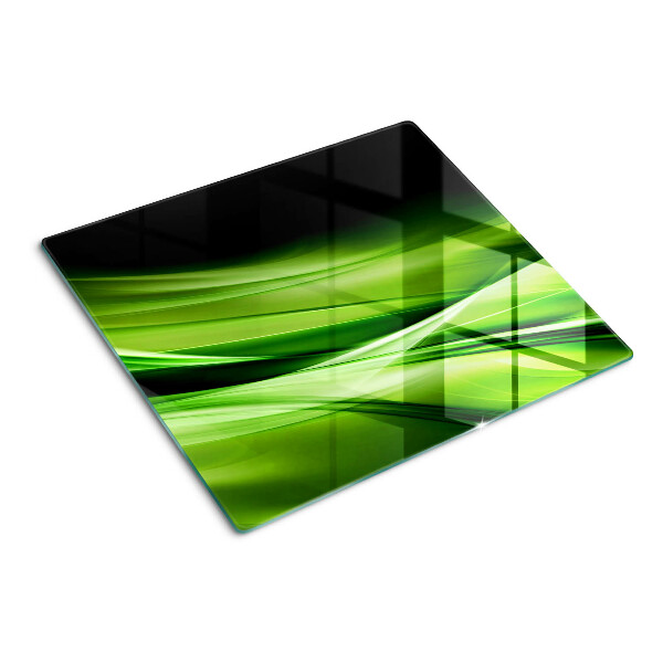 Glass kitchen board Green abstract waves