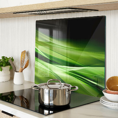 Glass kitchen board Green abstract waves