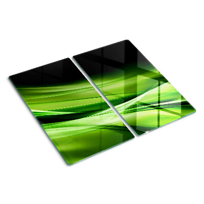 Glass kitchen board Green abstract waves