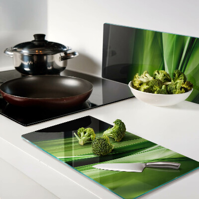 Glass kitchen board Green abstract waves