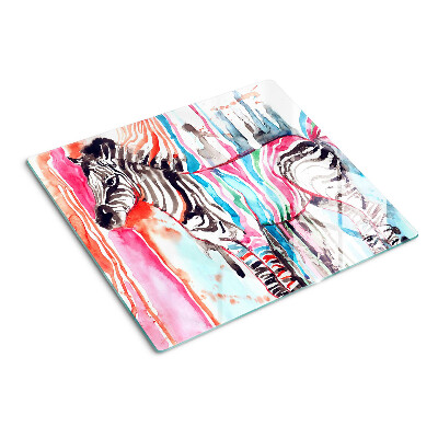 Glass chopping board Zebra in colorful stripes