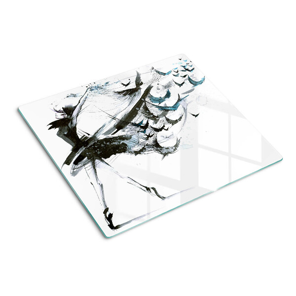 Glass chopping board Winged Dance