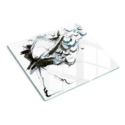 Glass chopping board Winged Dance