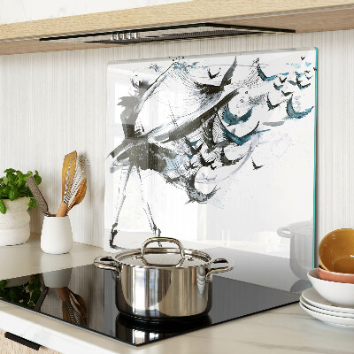 Glass chopping board Winged Dance