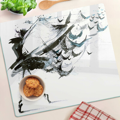 Glass chopping board Winged Dance