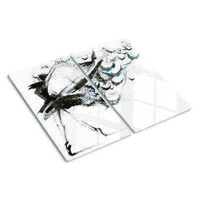 Glass chopping board Winged Dance